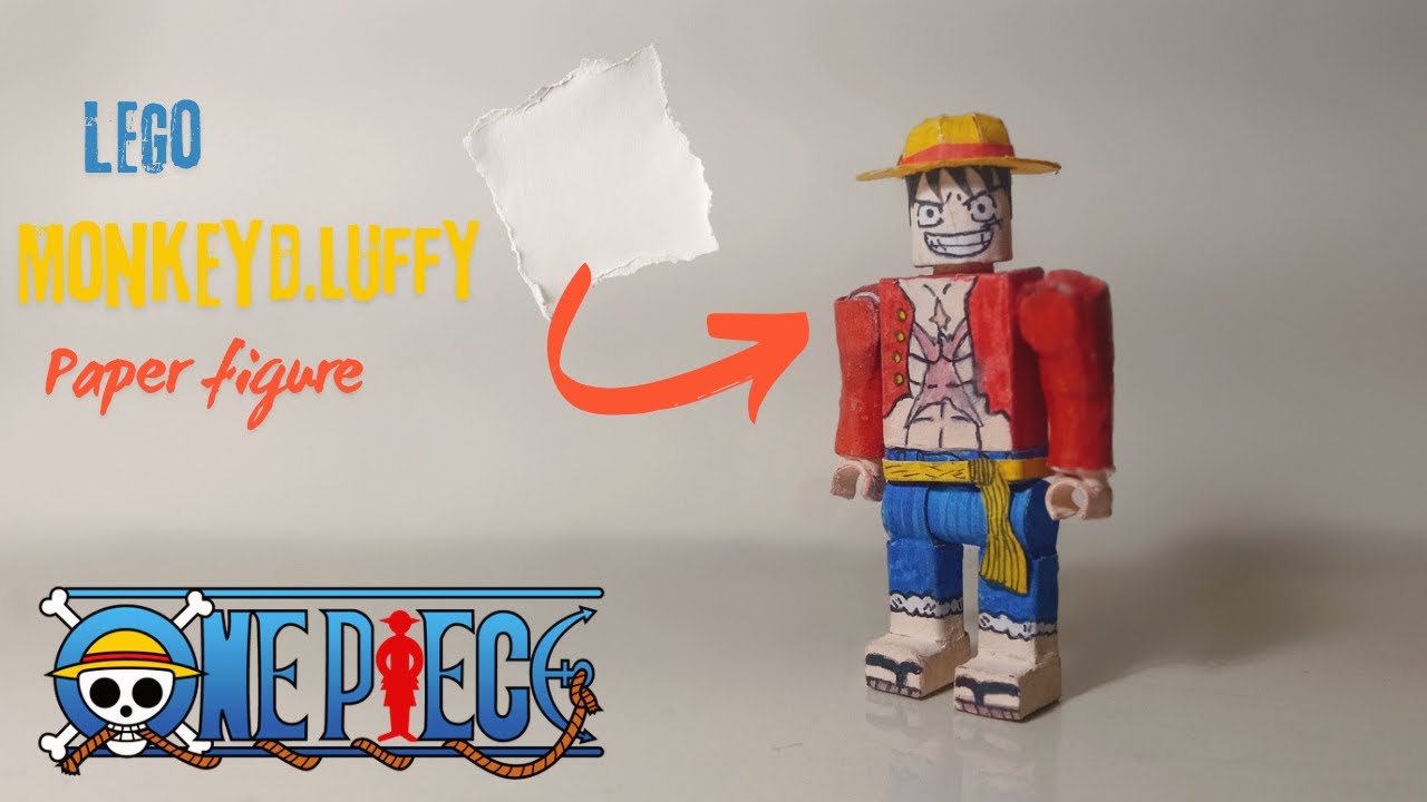 Я сделал из бумаги мини-фигурку обезьяны Д. Луффи из конструктора Lego.