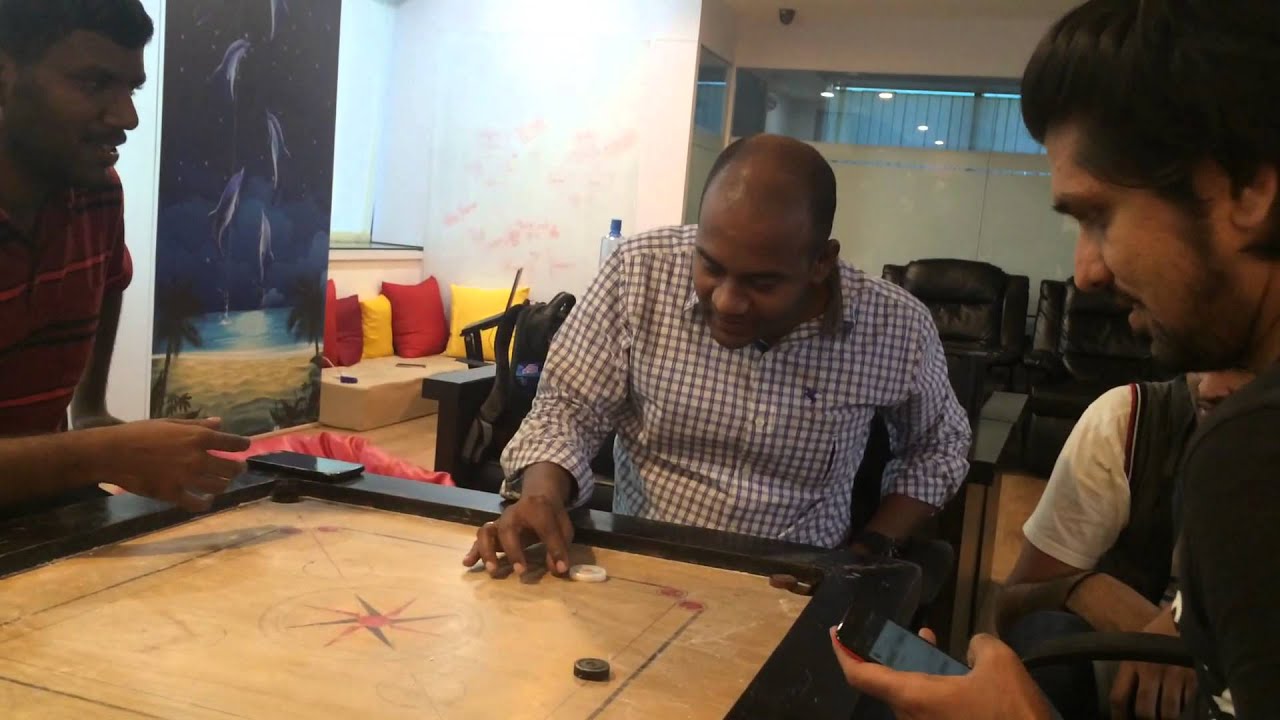 Amazing blindfolded carrom board funny trick shot
