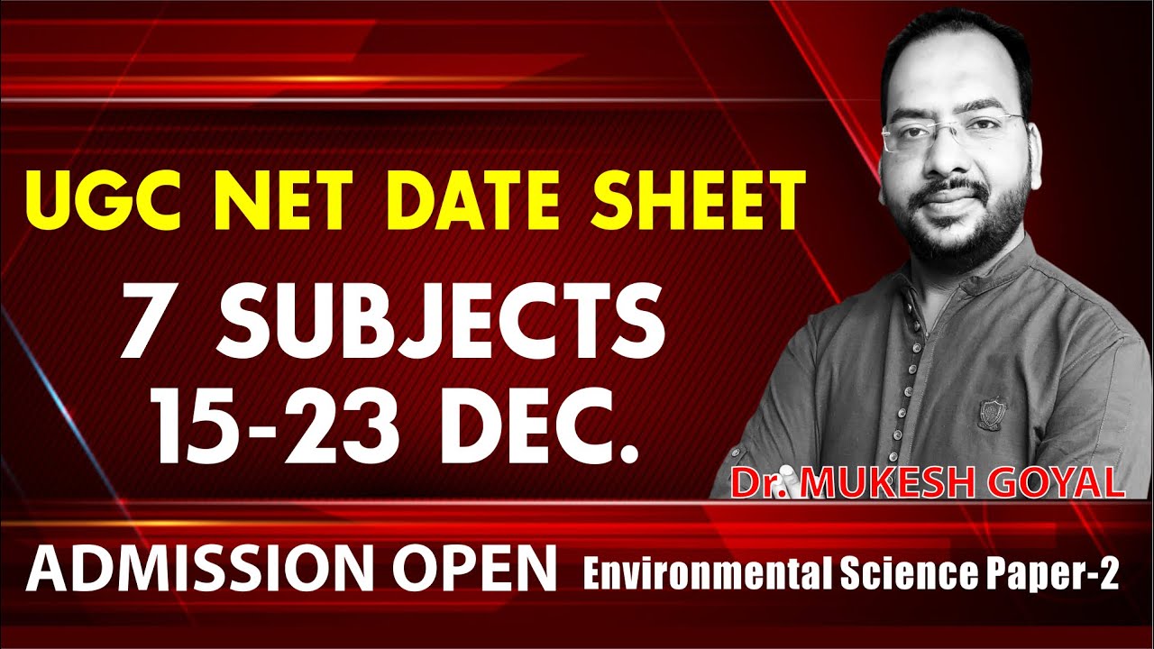 UGC NTA NET Exam Date Sheet