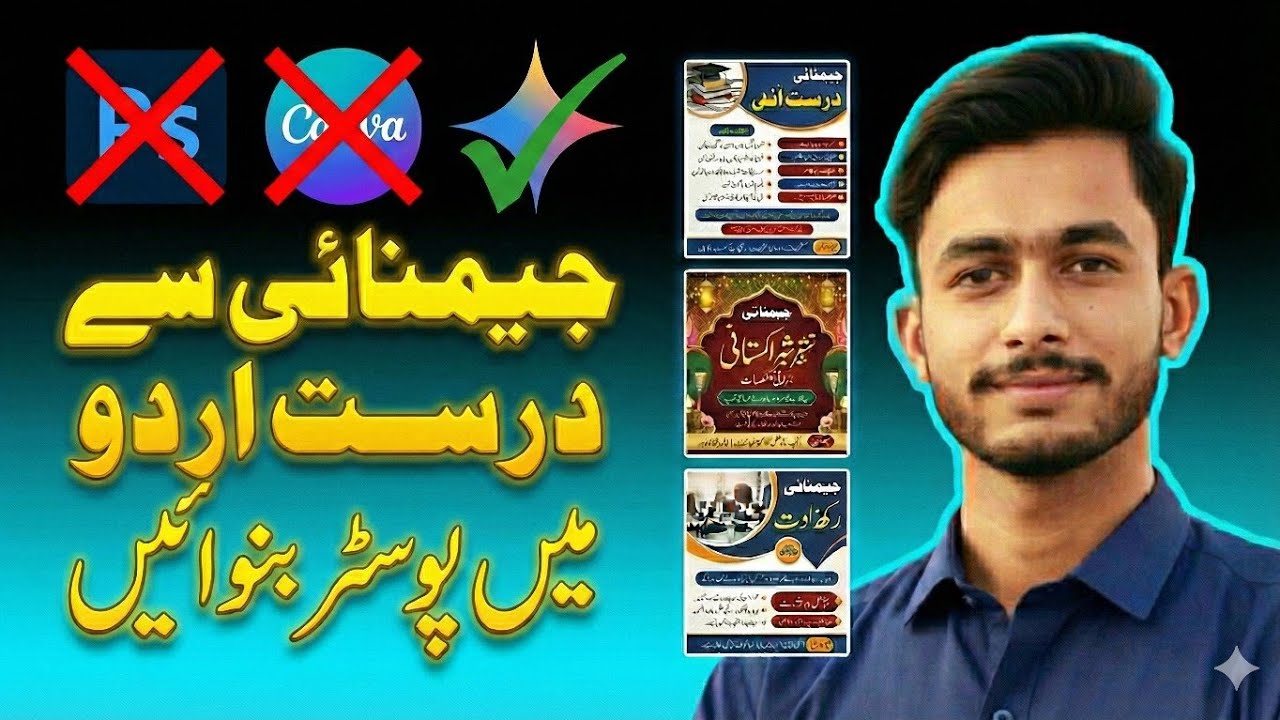 How to Write Correct Urdu in Gemini || Poster design with Gemini || AI Design Tutorial