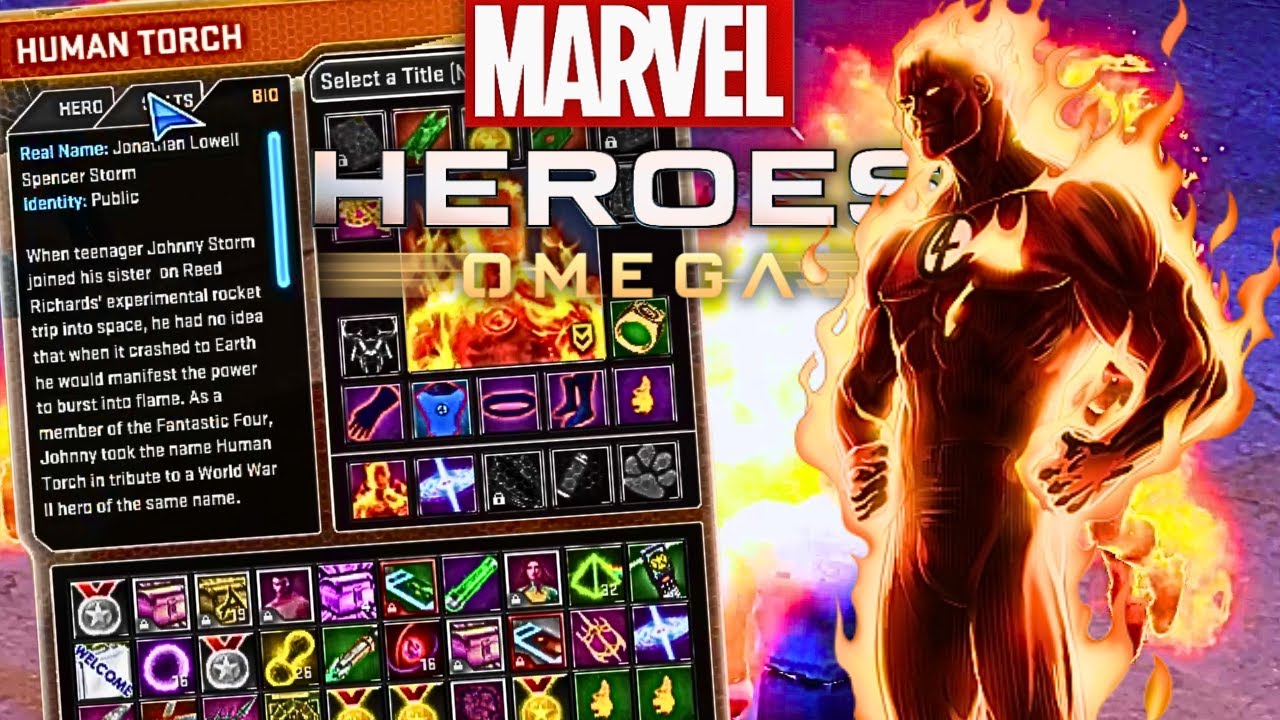 Marvel Heroes Omega Fantastic 4's SUPERNOVA The HUMAN TORCH.