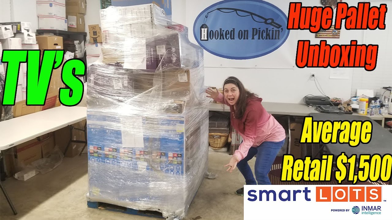 I unbox Huge TV's - Inmar Smartlots.com Pallet Unboxing - Online Reselling - I give profit Numbers!