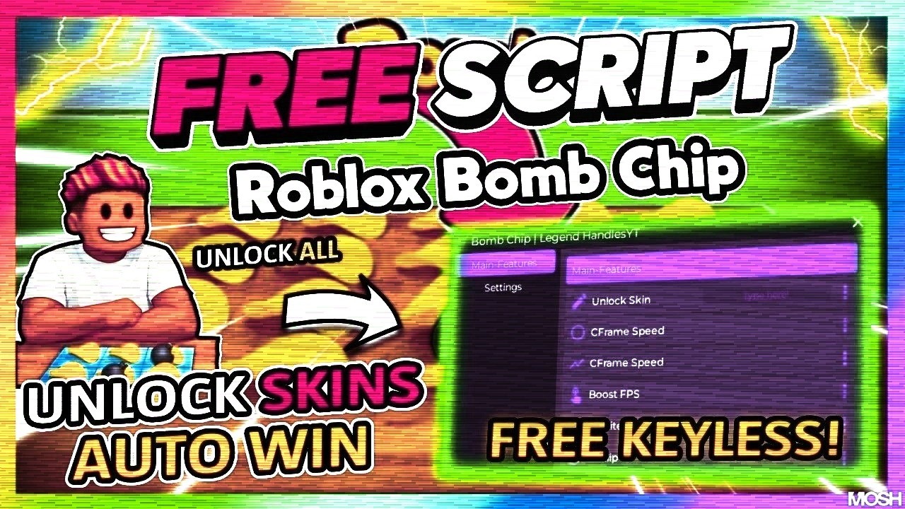 Roblox Bomb Chip Script *NO KEY* - UNLOCK SKINS, FREE GAMEPASSES, AUTO WIN