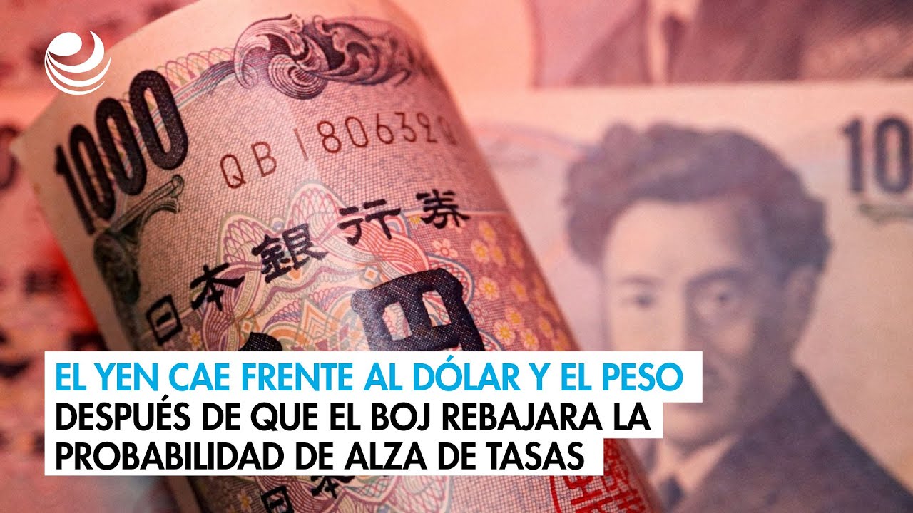El yen cae frente al d&oacute;lar y el peso despu&eacute;s de que el BoJ rebajara la probabilidad de alza de tasas