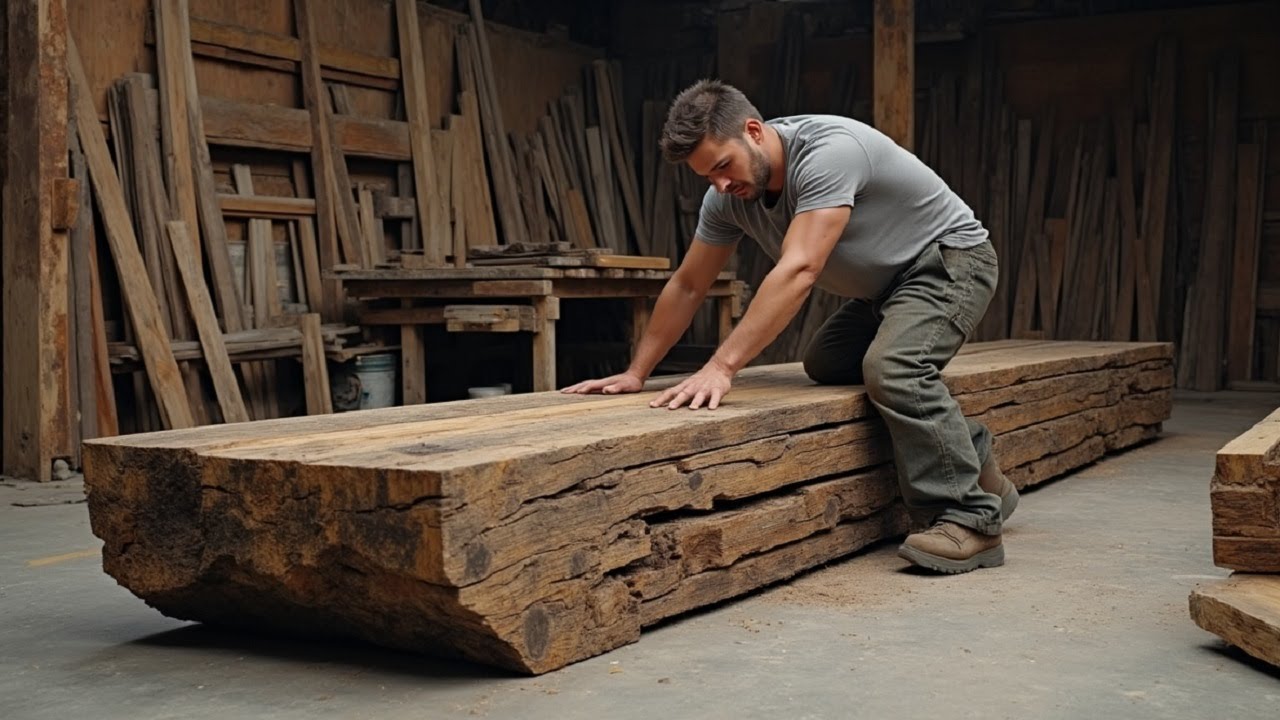 500KG of Old Boat Wood Turned Into a Luxury Dining Table &ndash; Nothing Could Stop Me
