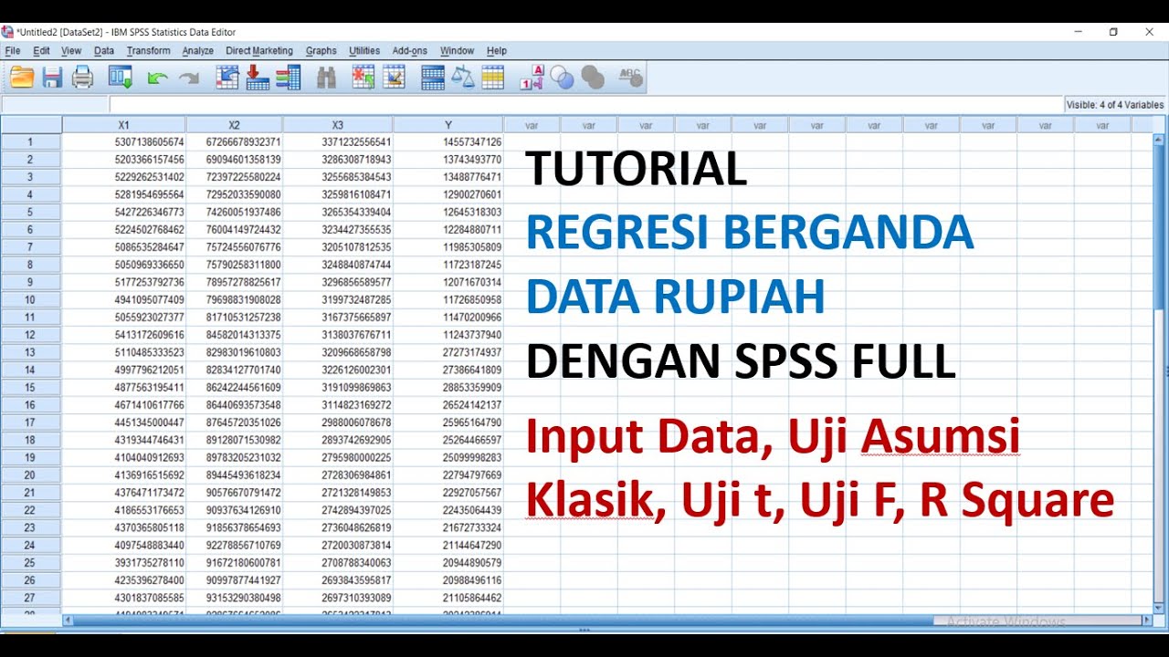 Tutorial Regresi Berganda Data Rupiah dengan SPSS FULL