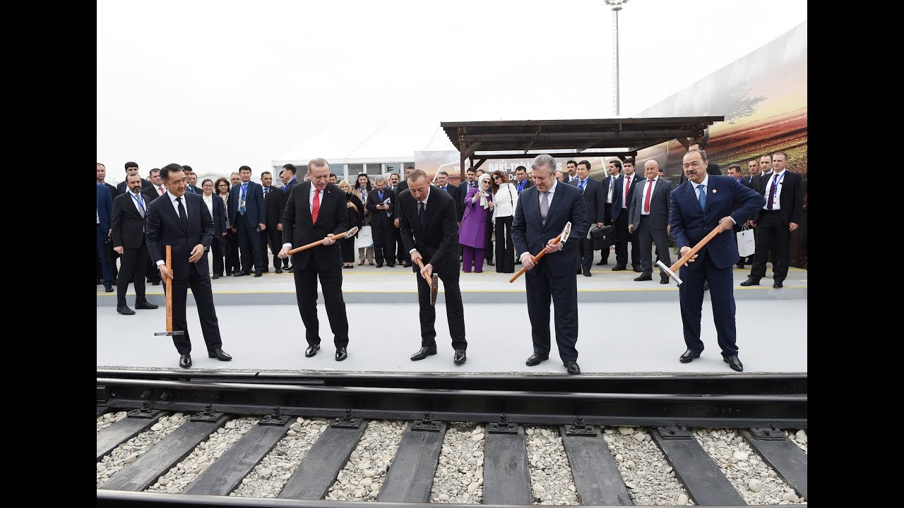 Ilham Aliyev and Mehriban Aliyeva attend the Baku-Tbilisi-Kars railway&rsquo;s inauguration ceremony