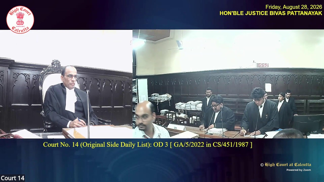28 August 2026 | Court No.14 | Live Streaming of the Court proceedings.