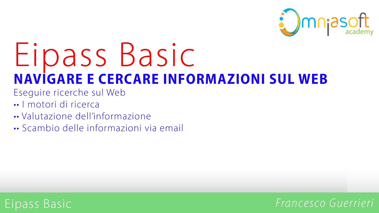 Eipass - Navigare e cercare informazioni sul Web