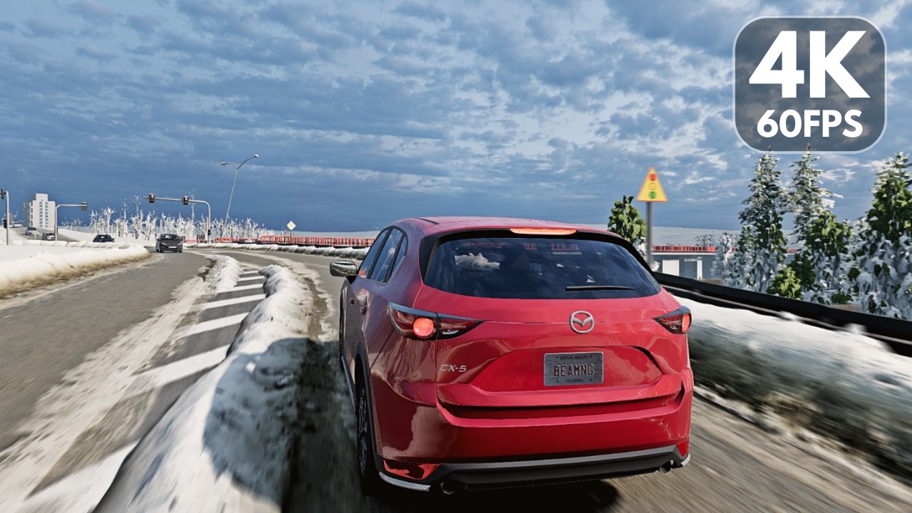 POV Mazda CX-5 - ultra realistic winter On a Snowy Roads | BeamNG drive
