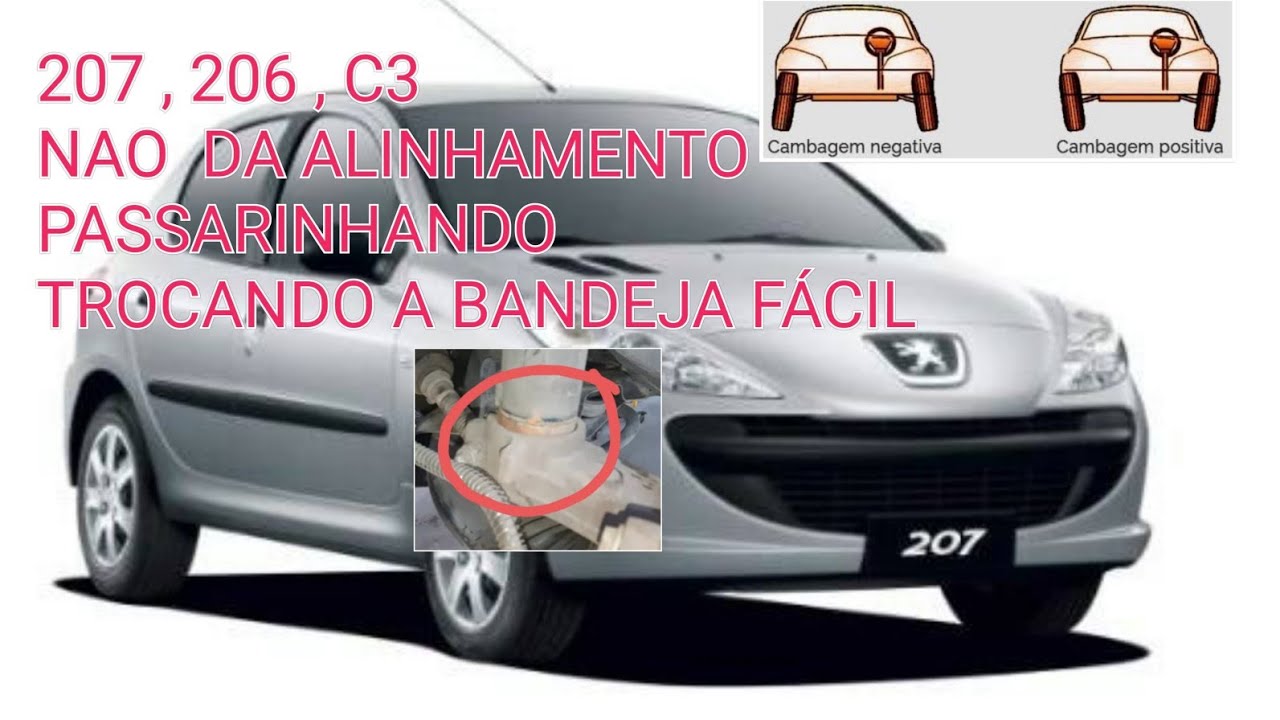 💯 207 , 206 ,C3 , n&atilde;o d&aacute; alinhamento  , dire&ccedil;&atilde;o inst&aacute;vel  , desgaste de  pneu 💯