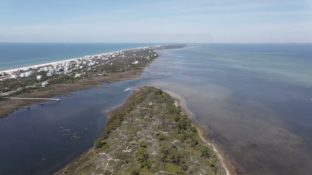 Let’s take a little flyover around Pig Island that’s right off of 30E Cape San Blas, FL.
