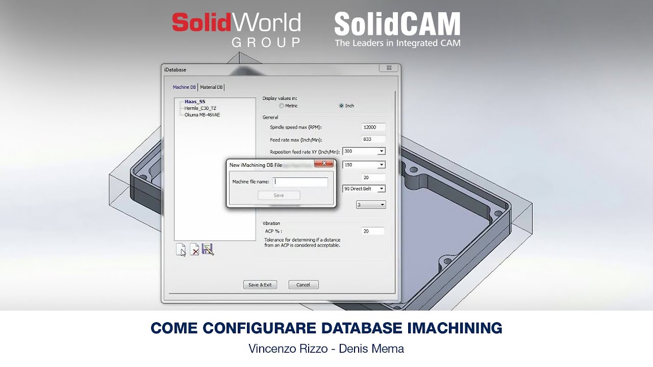 Come configurare database iMachinng (webinar 2022)
