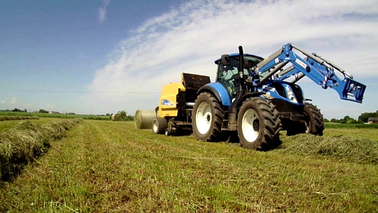 Prasowanie 2018 :) New Holland T5 120 :) New holland BR 6090