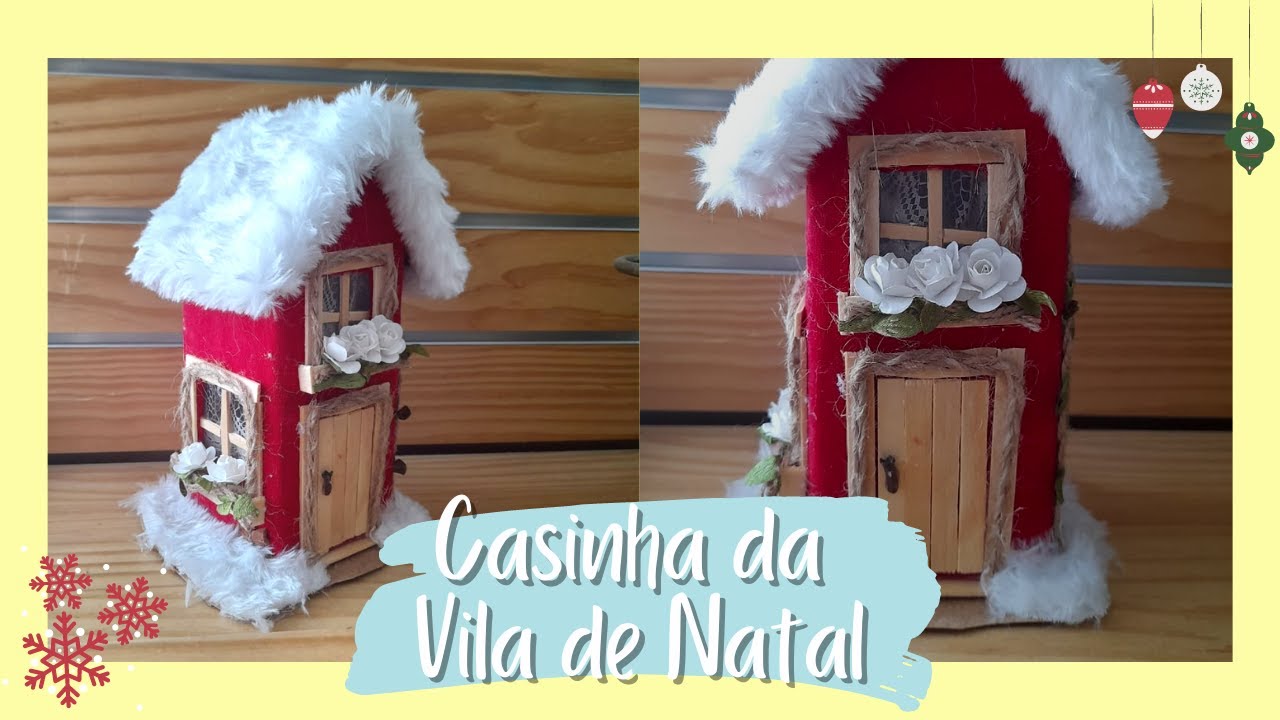 Decoração de Natal | Casinha feita com caixa de leite
