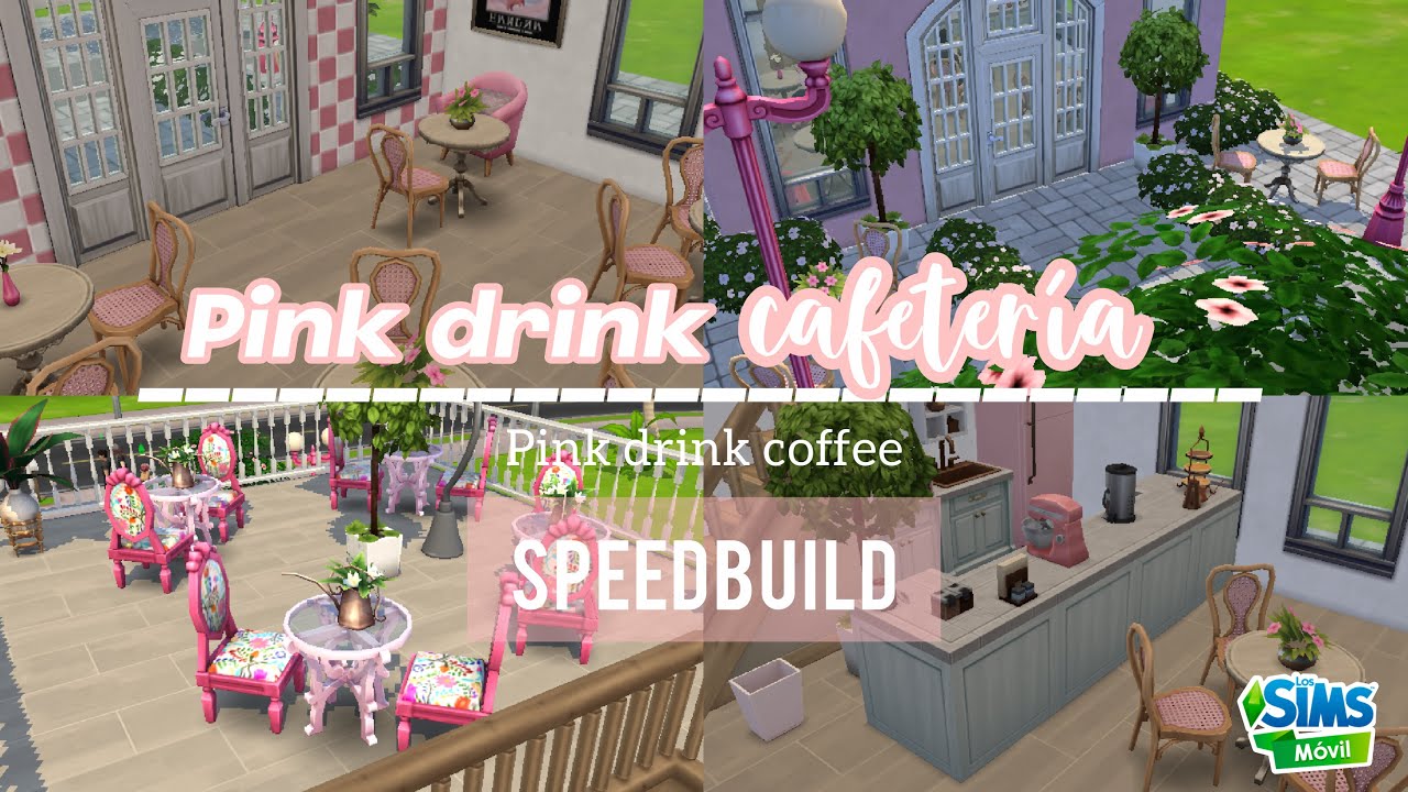 Hago una CAFETERÍA ROSA en Los Sims Mobile 💗☕ Speedbuild