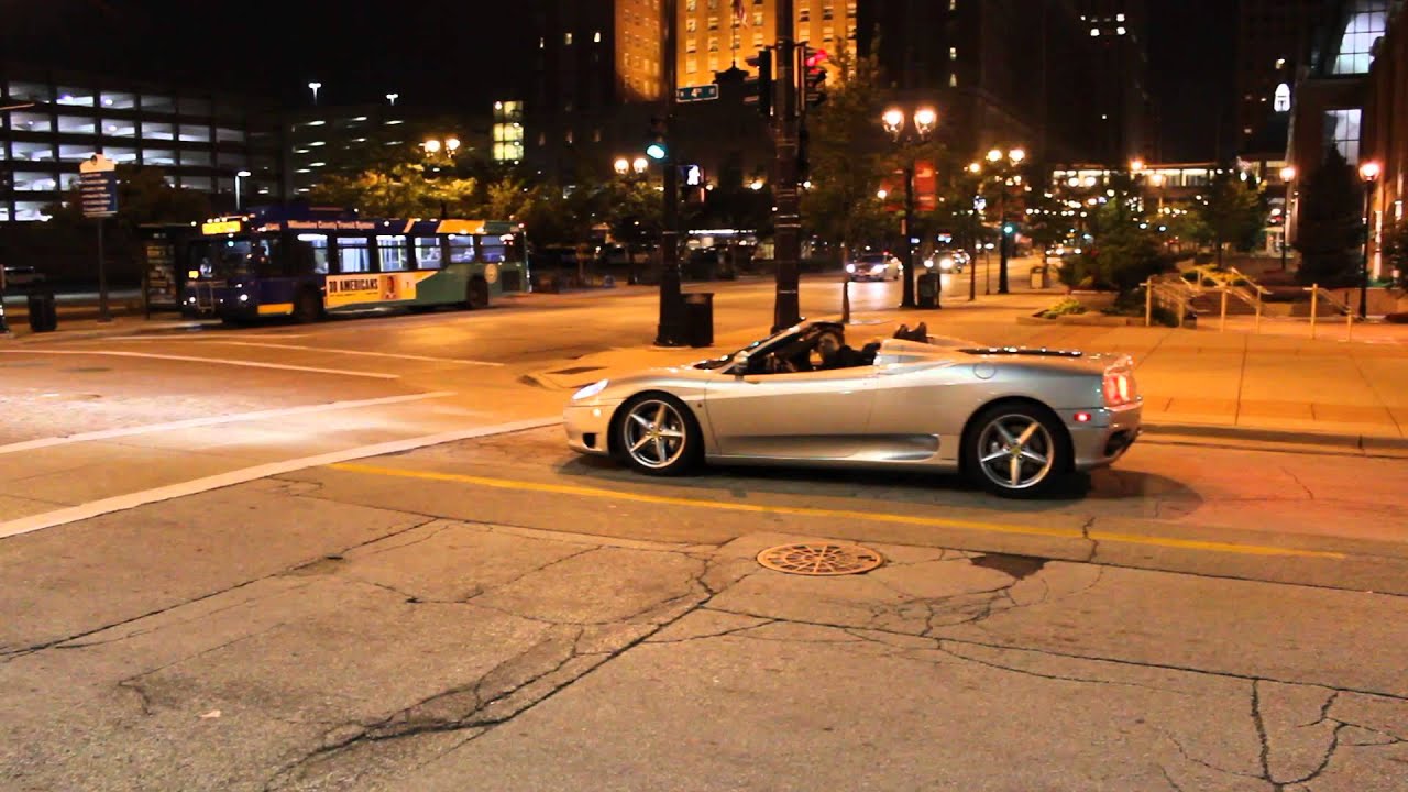 Ferrari 360 Spider Start up and Acceleration