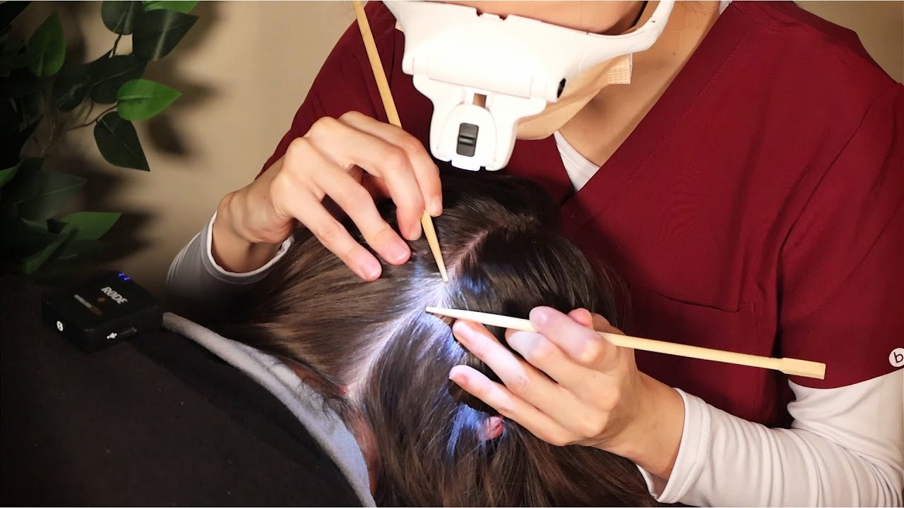 ASMR Red SPOTS on SCALP Skin | Inspection with Sticks