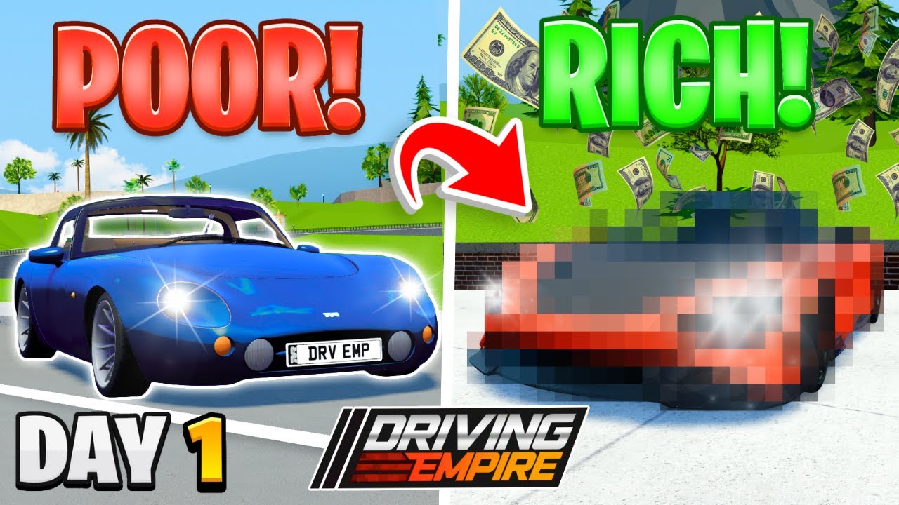 Going From POOR To RICH In Driving Empire! *Day 1*