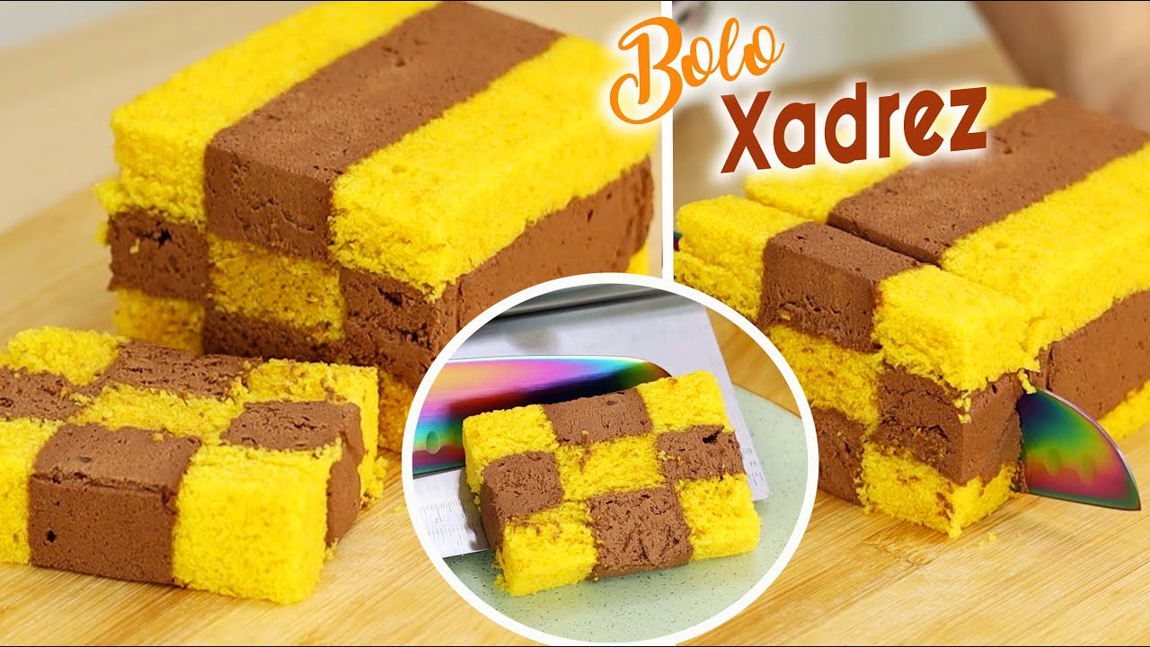 UM JEITO DIFERENTE DE FAZER UM BOLO XADREZ DE CENOURA- BOLO E RECHEIO- FAÇA E VENDA- DIKA DA NAKA