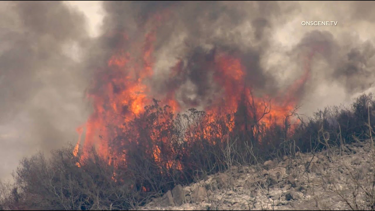 Firefighters Battle Chaparral Fire For Second Day | Wildomar