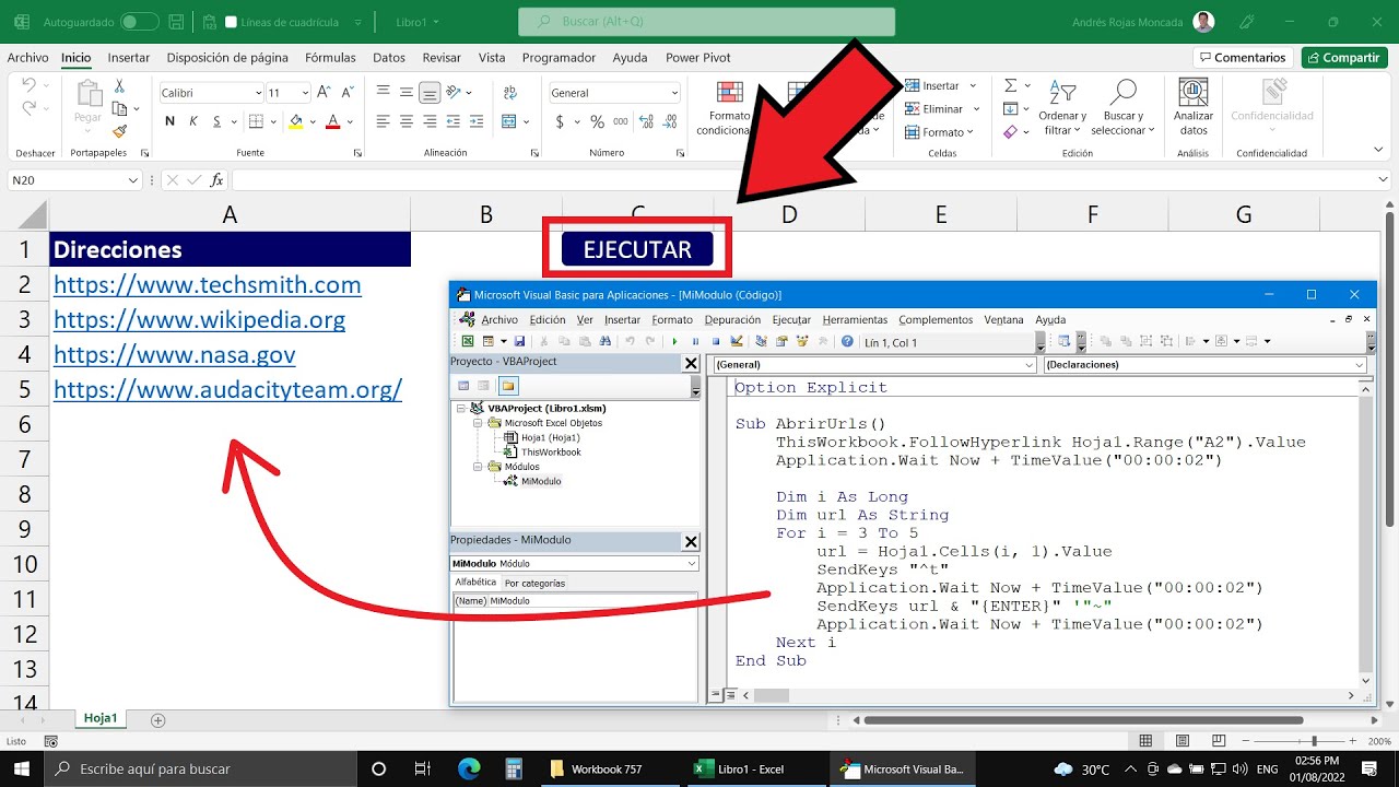 Crear un Botón para Abrir todas las Direcciones Web desde Excel en un Navegador con VBA