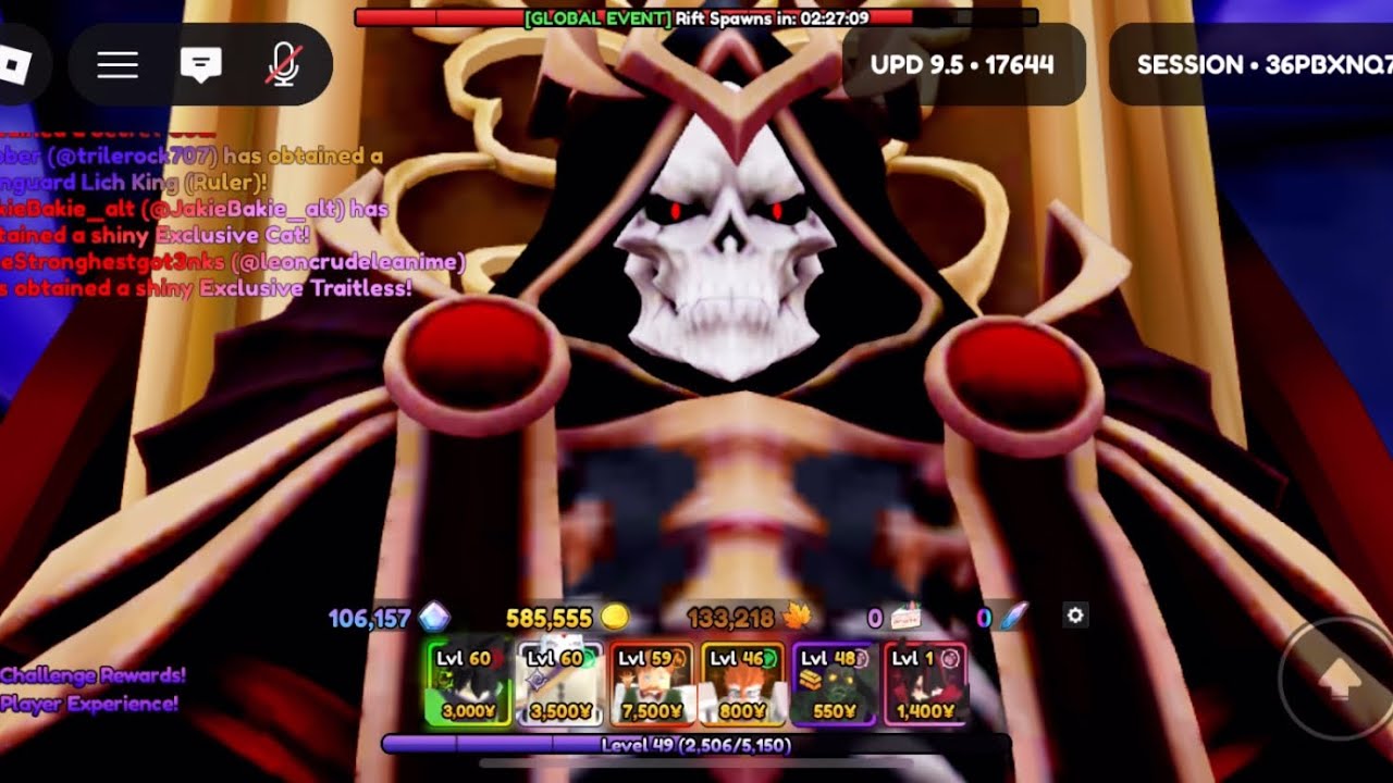 Summoning Lich King(Ruler) Anime Vanguards (Lag)