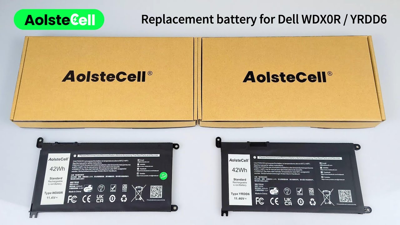 Replacement battery for Dell WDX0R, YRDD6  (42Wh 3 cells & 42Wh 3 cells )