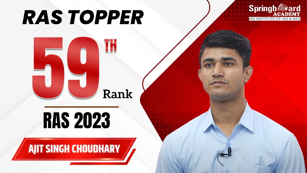 Mr. Ajit Singh Choudhary | RAS-2023 | Rank-59 | Mock Interview | SpringBoard Academy
