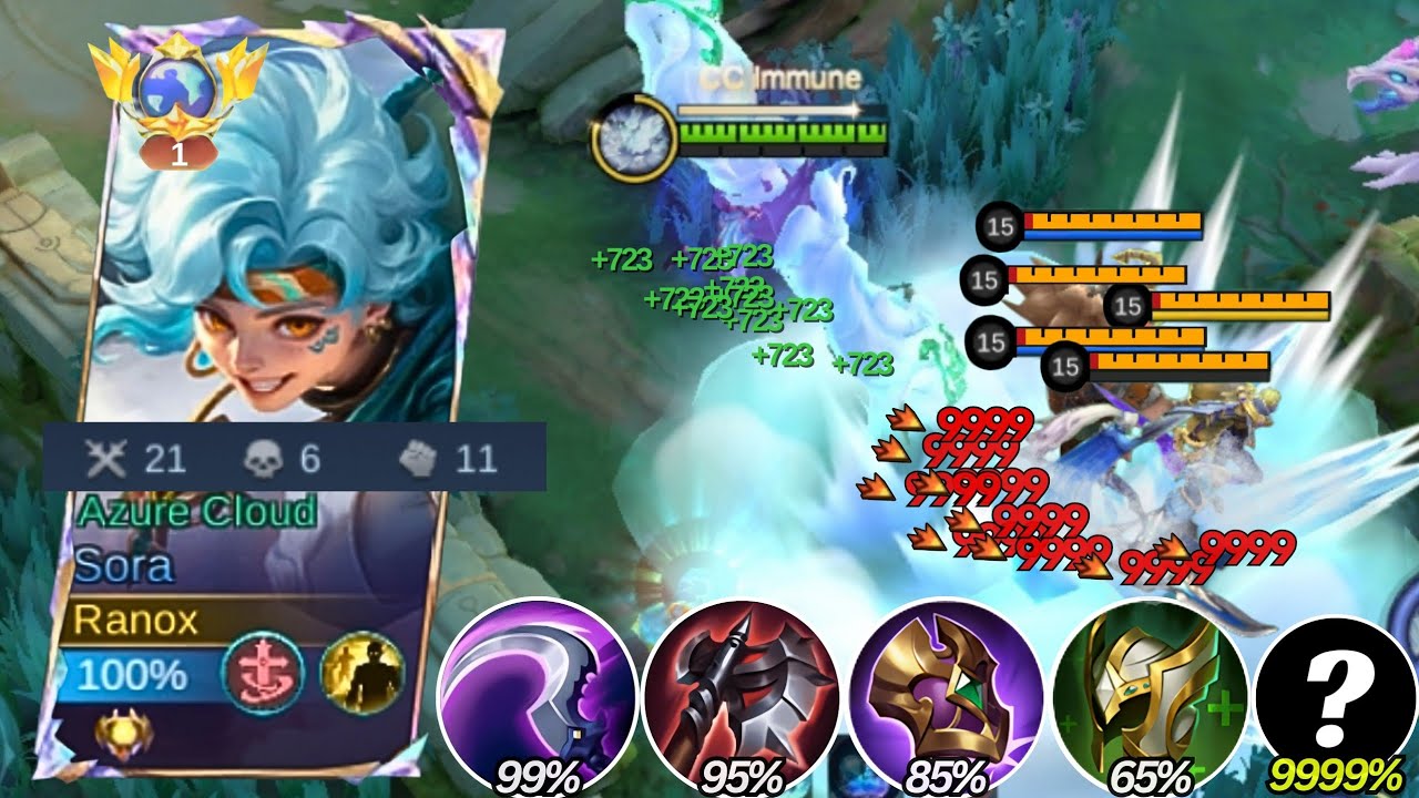 21 KILLS! 🔥 SORA CARRIES THE ENTIRE TEAM WITH THIS BUILD! (must op build) - Mobile Legends