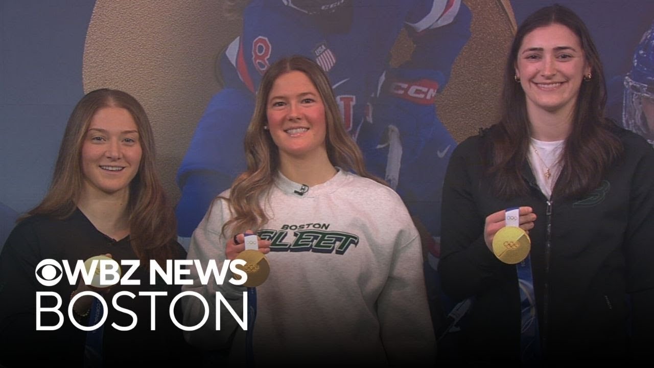 Team USA women's hockey players react to Olympic gold medal victory