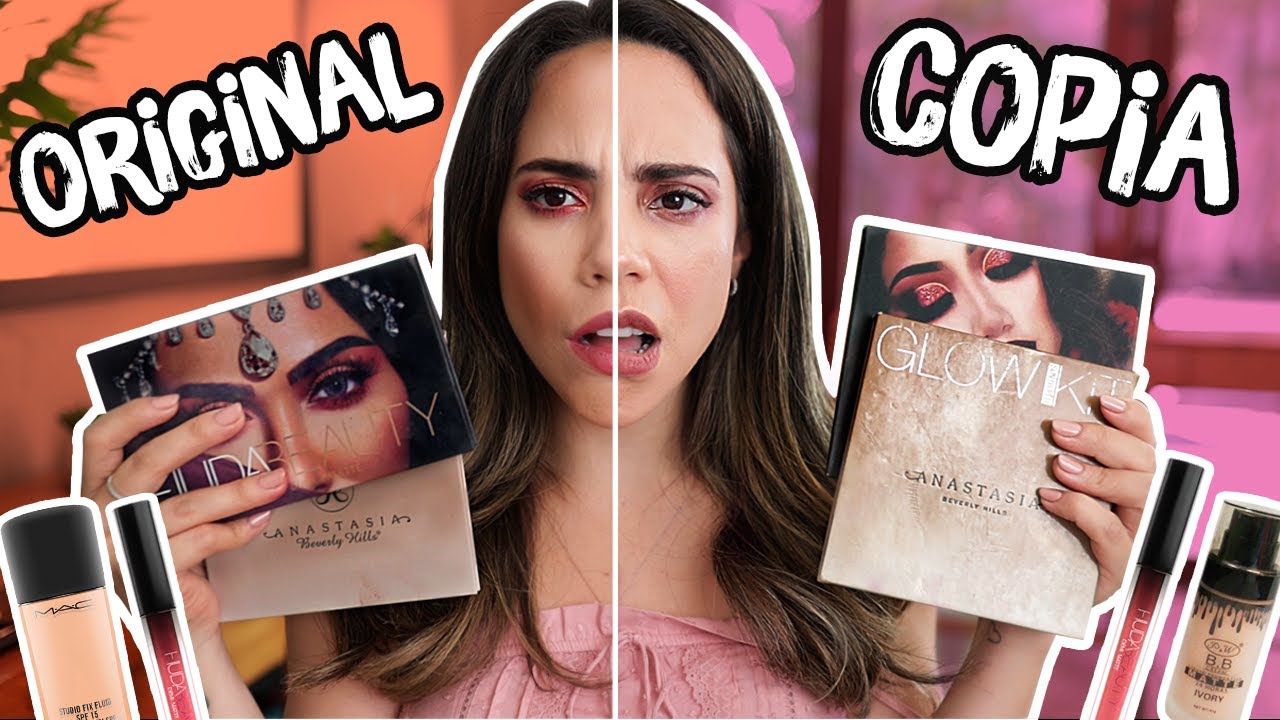 PROBANDO MAQUILLAJE FALSO - QUEDA BIEN? Real vs copia | What The Chic