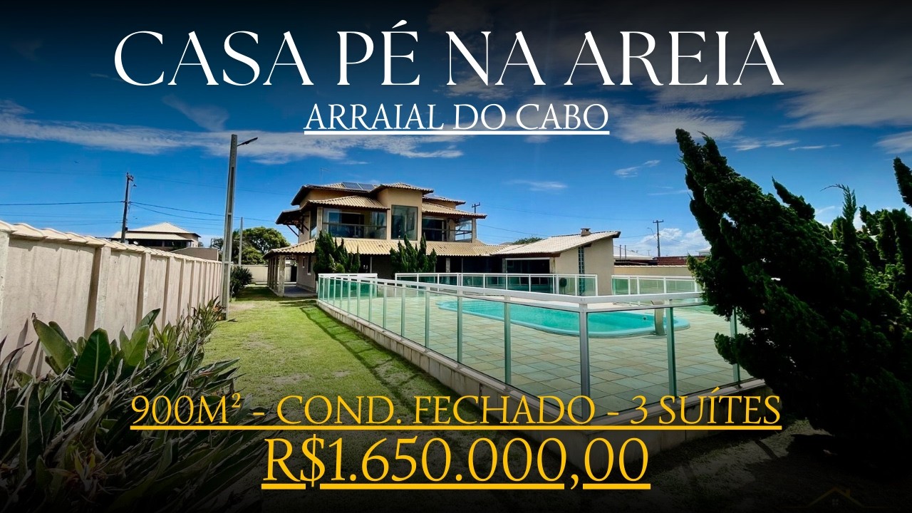 🏡Um Imóvel Pé na Areia Surpreendente à Venda em Condomínio Fechado  – Arraial do Cabo/RJ🏖
