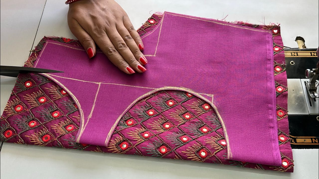 Potli Button Boat Neck Blouse Design | Blouse Design | Cutting And Stitching Back Neck Blouse Design