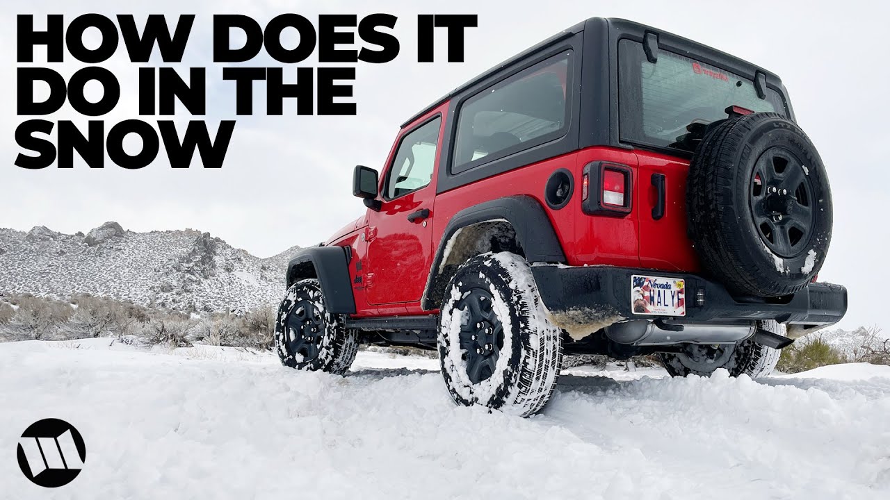 Удовольствие от вождения по снегу на Jeep JL Wrangler 2 Door Sport Bone в стандартном исполнении ...