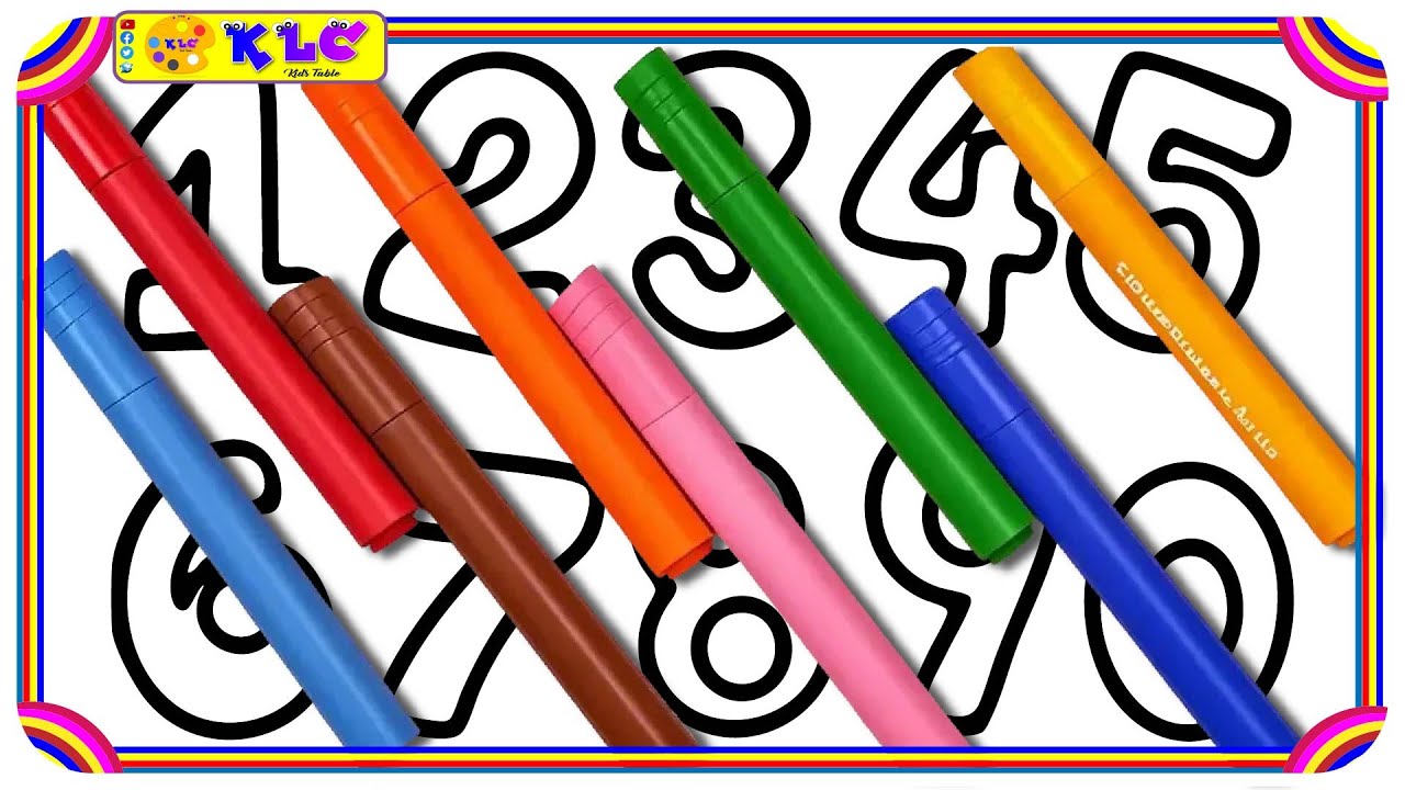 🔢 (Numbers) Learn Numbers with BIG Marker Pen Coloring Pages | KLC KIDS TABLE🎨