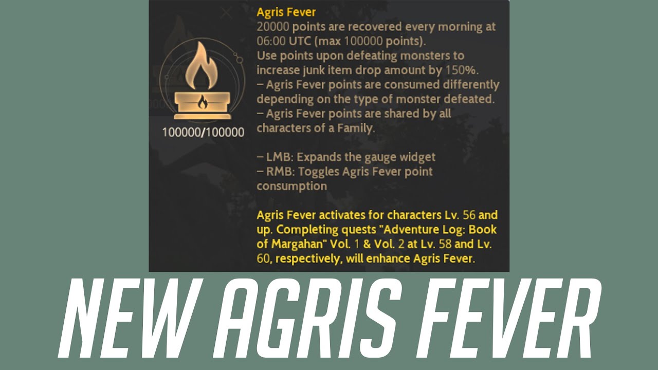 New Agris Fever Points! Max stack at 100k points | BDO Sea