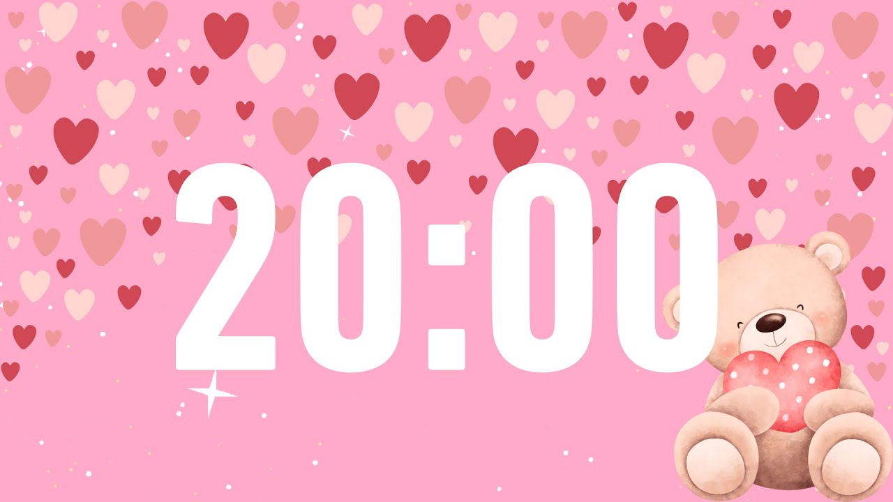 Valentine's Day Themed 20 Minute Timer Video | Classroom Timer | Love Theme | Heart Countdown