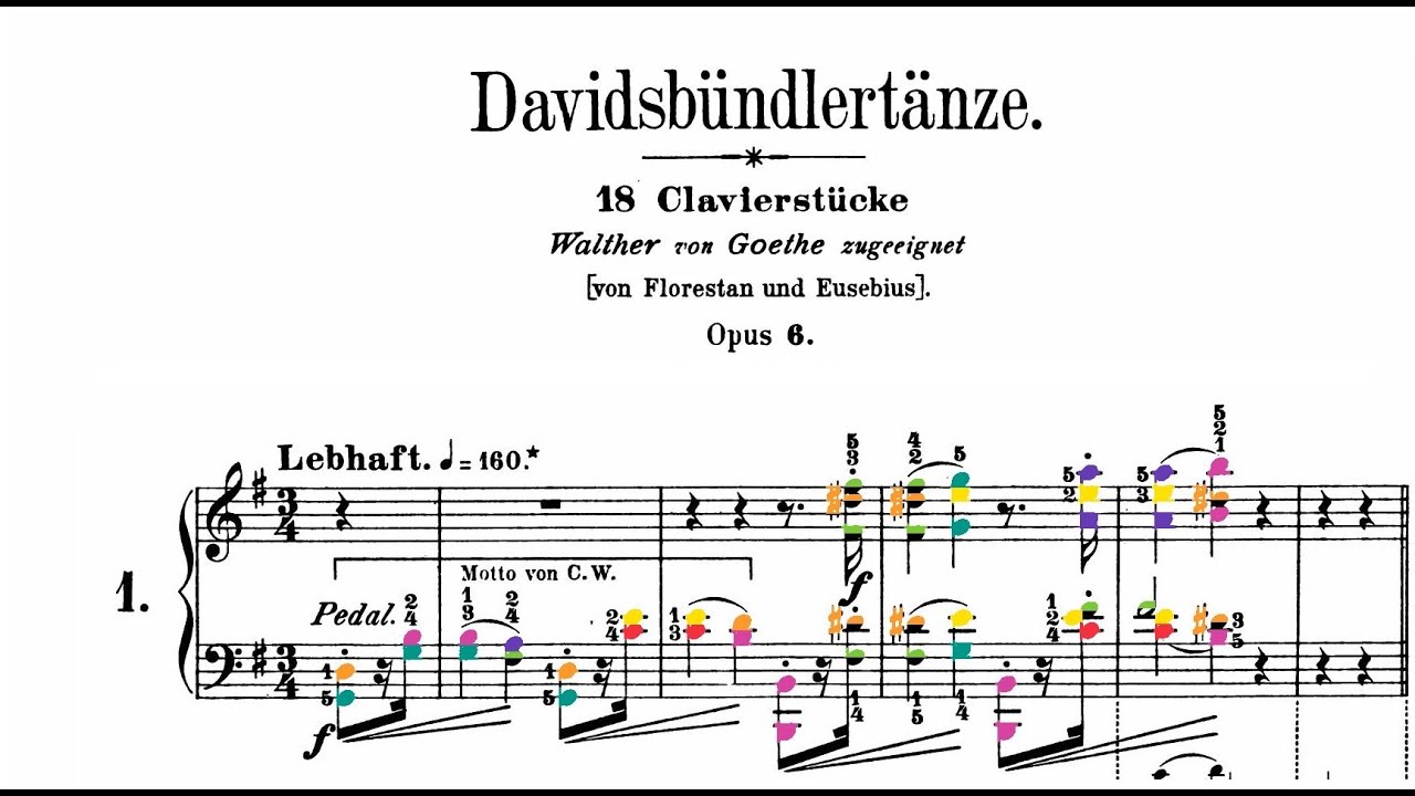 Schumann - Davidsbundlertanze, Op. 6 in color (Kempff)