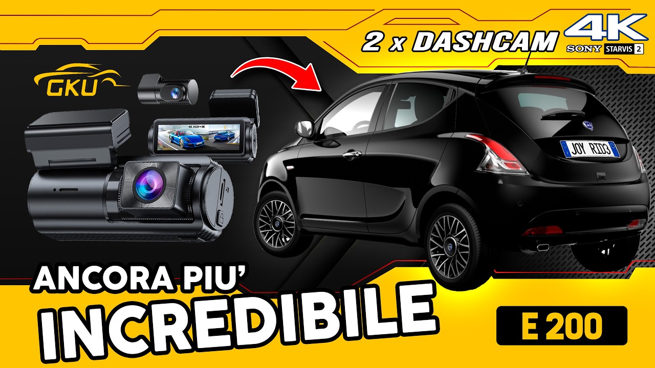 Dashcam GKU E200 con sensore SONY Starvis 2: Montaggio e test notturno su Lancia Ypsilon
