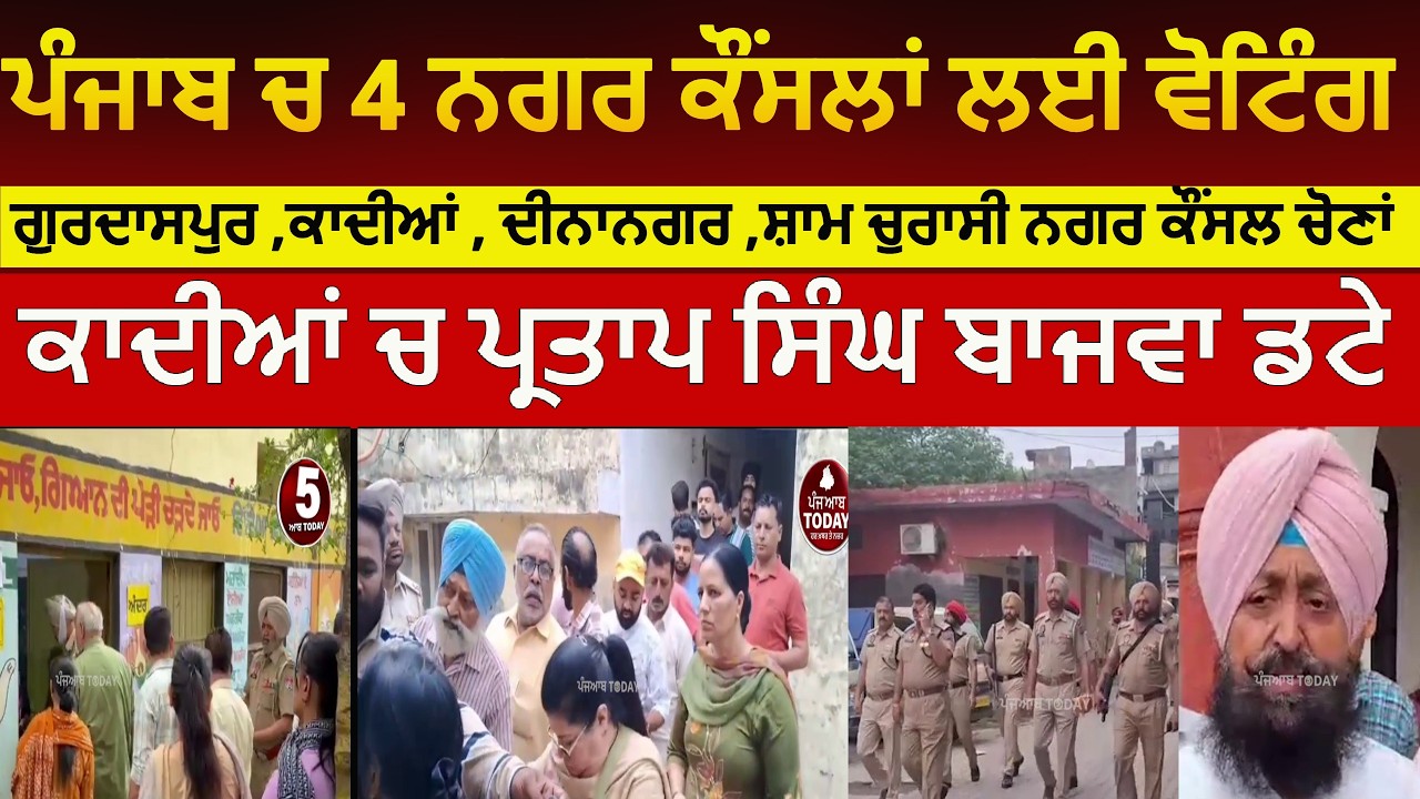 punjab four nagar council election voting|Gurdaspur qadian dinanagar and sham churasi | partap bajwa