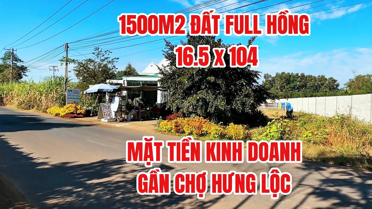 Bán 1.5 sào đất vườn phủ hồng mặt tiền kinh doanh gần chợ Hưng Lộc #đất_đồng_nai 