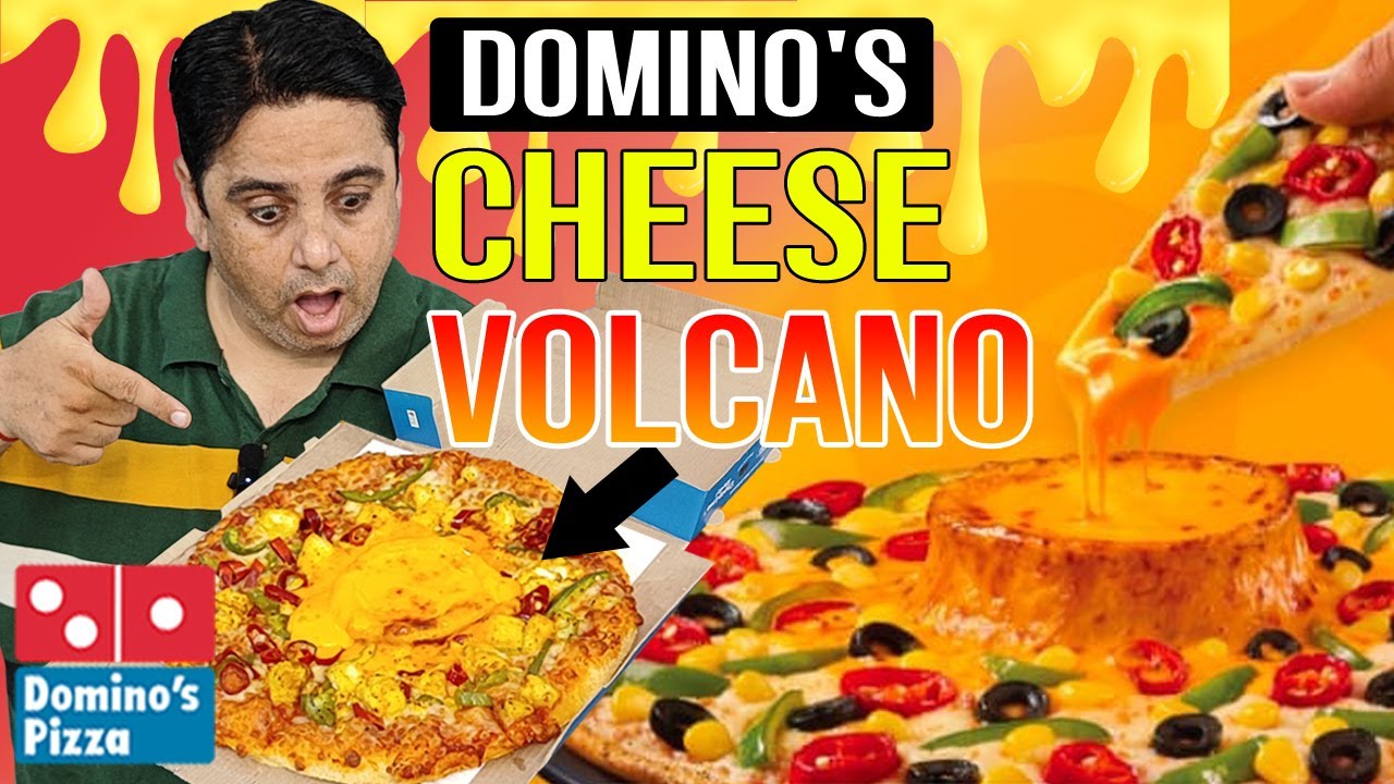 Dominos Volcano Pizza Review ! Domino's Cheese Volcano Pizza ! Domino's India Pizza Review