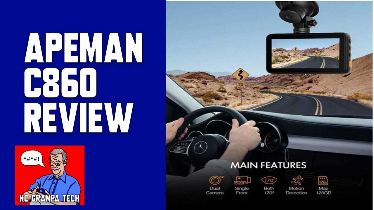Apeman C860 dual dash Cam review and test -1520P