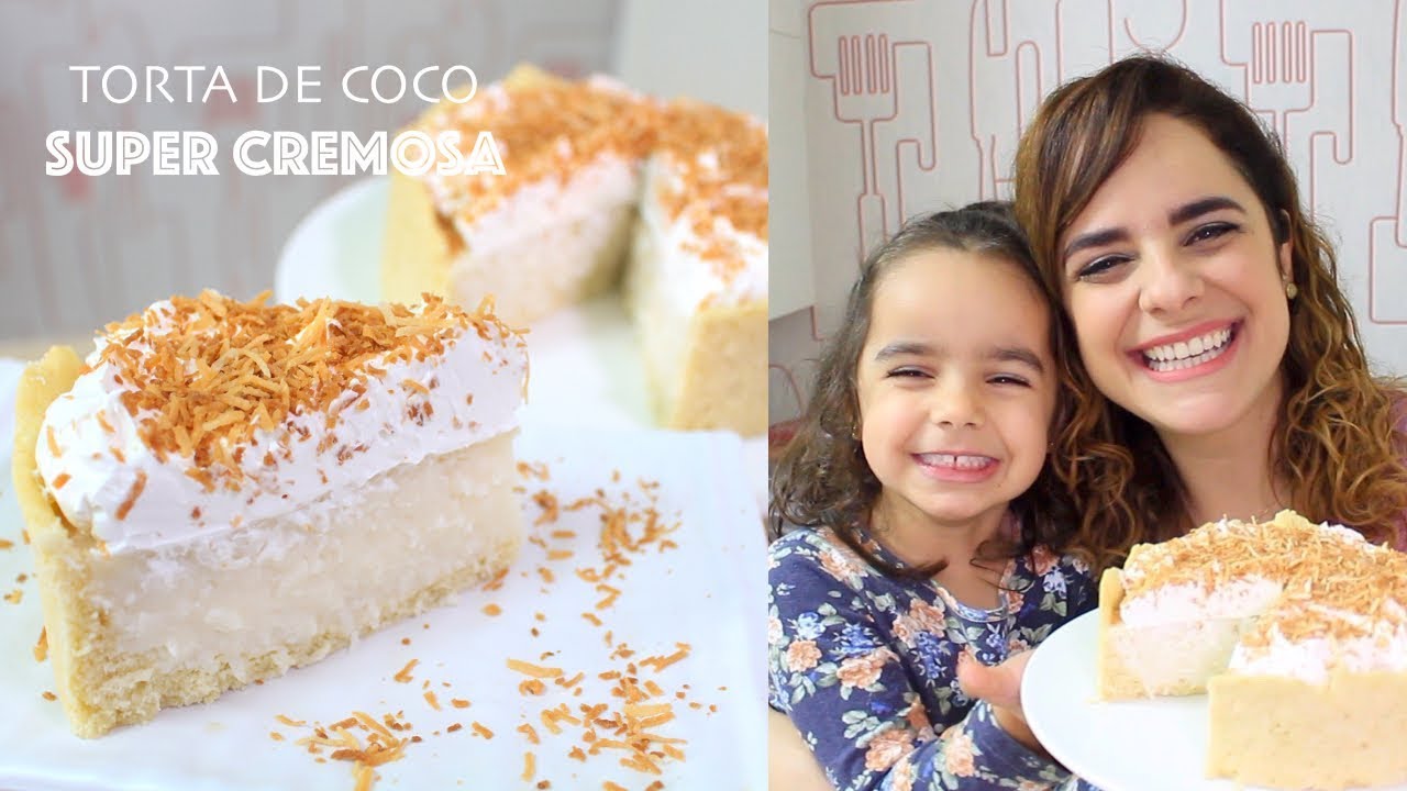 TORTA CREMOSA DE COCO COM CHANTILLY E COCO QUEIMADO - #479 - Receitas da Mussinha