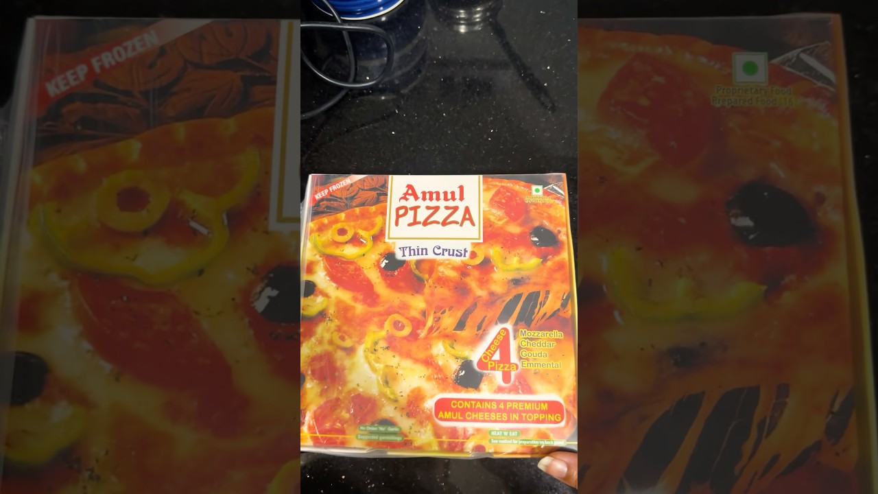 Tried AMUL PIZZA 🍕first time 😋 #frozenfood #eveningsnacks #readytoeat #homemade #shorts #amul