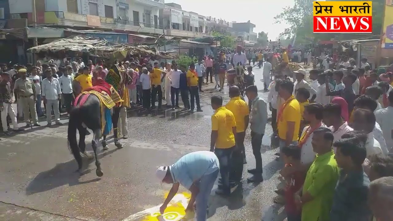 जावाल साच्चीयाव माताजी और नीलकंठ महादेव मेले को लेकर निकाला शौभायात्रा, देखने के लिए उमडे हजारो लोग