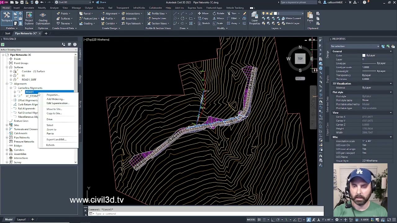 06 Exploring the Toolspace Prospector Tab in Civil 3D 2023