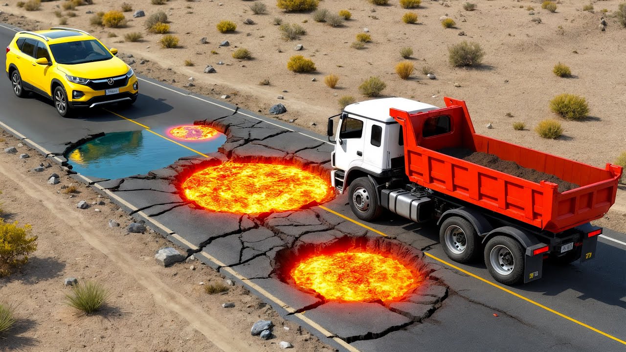 Cars vs Dealy LAVA Deep Pit - BeamNG.drive Fails & Crashes 2025!