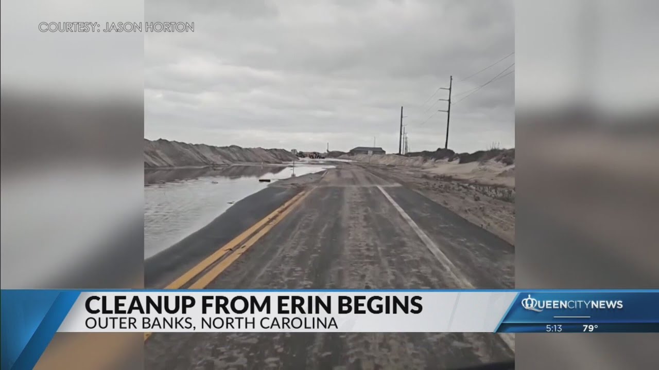 Cleanup underway on Outer Banks after Hurricane Erin